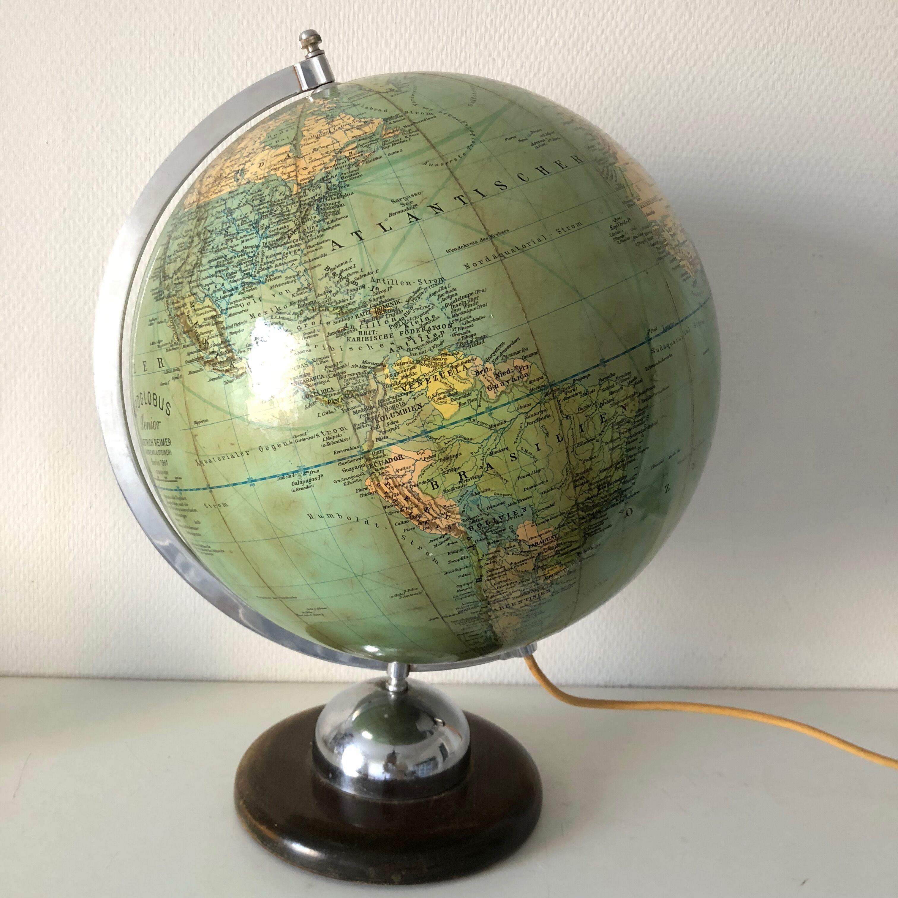 Globe glass 45 cm Dietrich Reimer vintage 1961