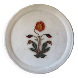 Assiette en marble blanc art indien