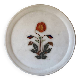 Assiette en marble blanc art indien