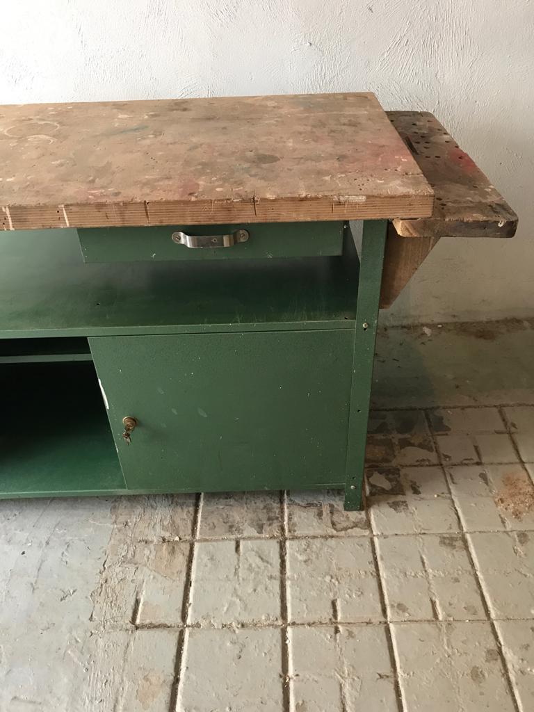 Metal and wood Workbench