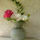 Vase glass Granita, and clear glass, white/grey Pearl, vintage 1950.