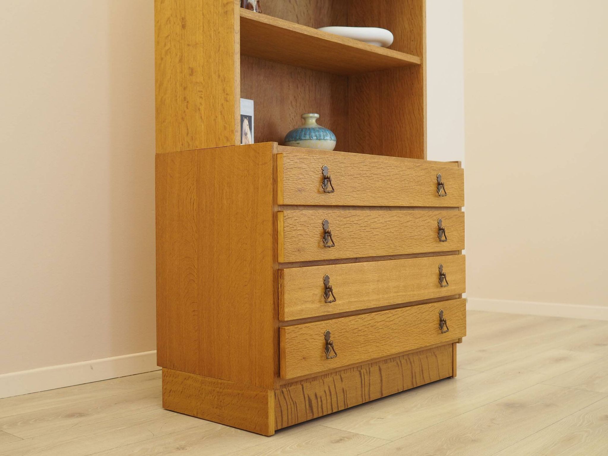 Danish Oak Bookcase with Drawers, 1960s