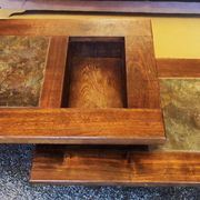 Oak coffee table Wood slate France 1960s
