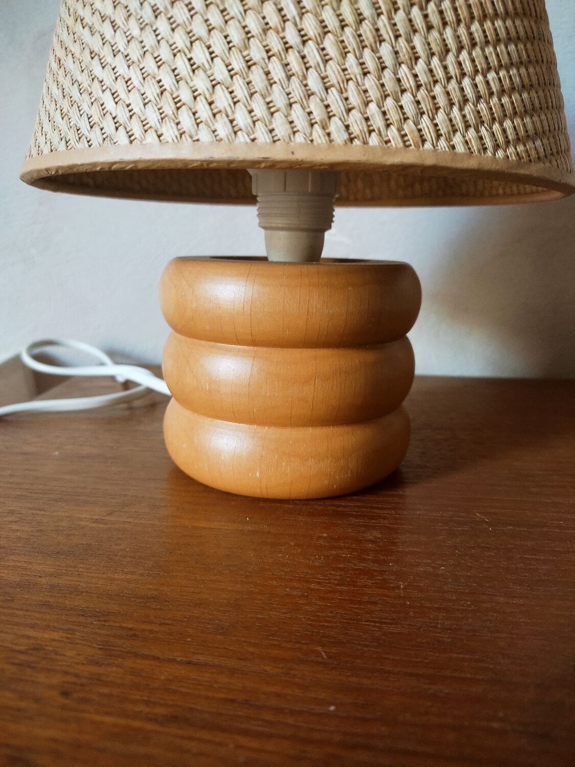 Bedside lamp in light wood