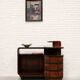 Italian rationalist walnut sideboard with red Bakelite handles, circa 1930