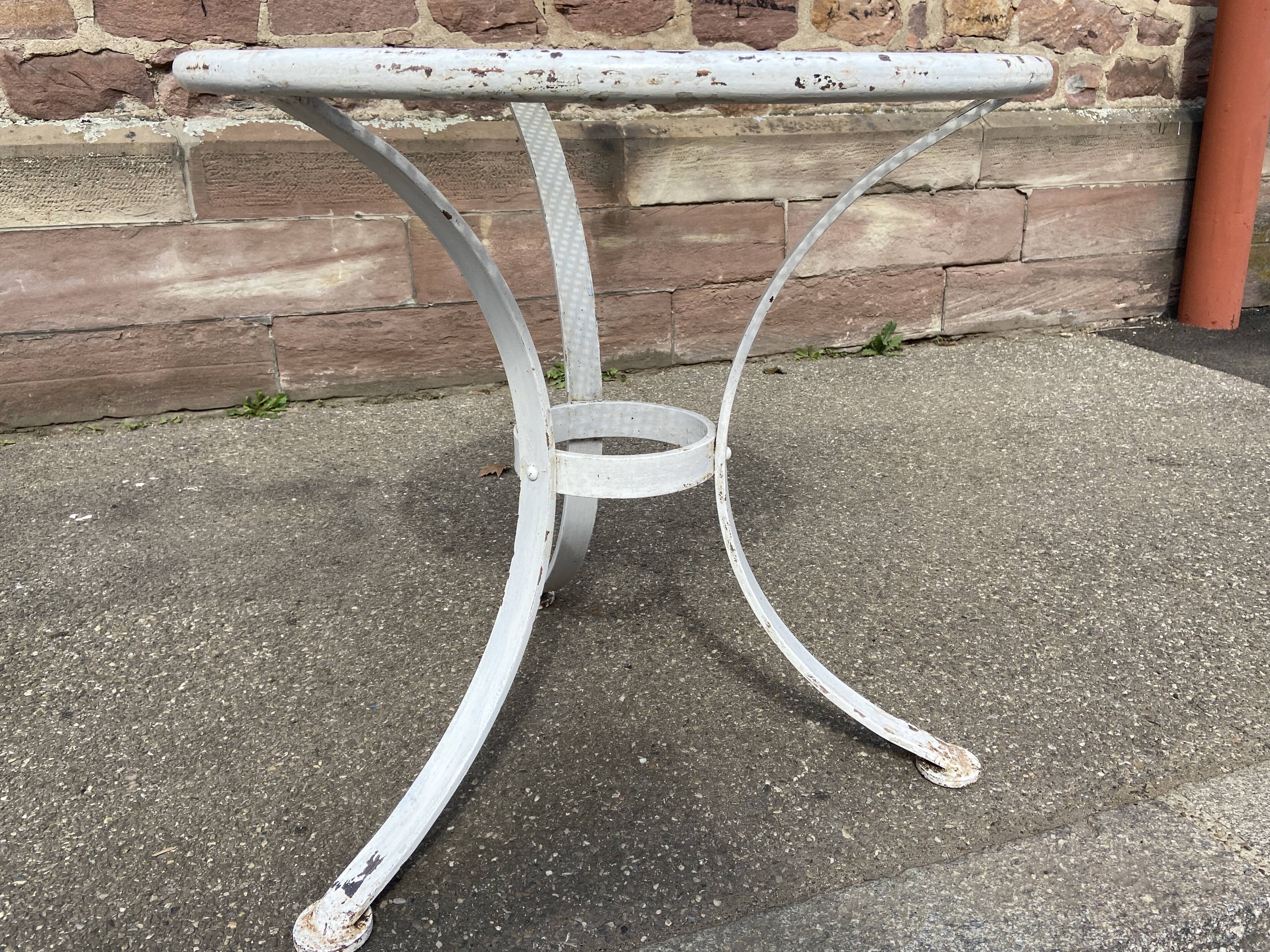 Pedestal table metal garden bistro 1950 vintage