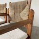 Pair of oak and straw armchairs, reconstruction style
