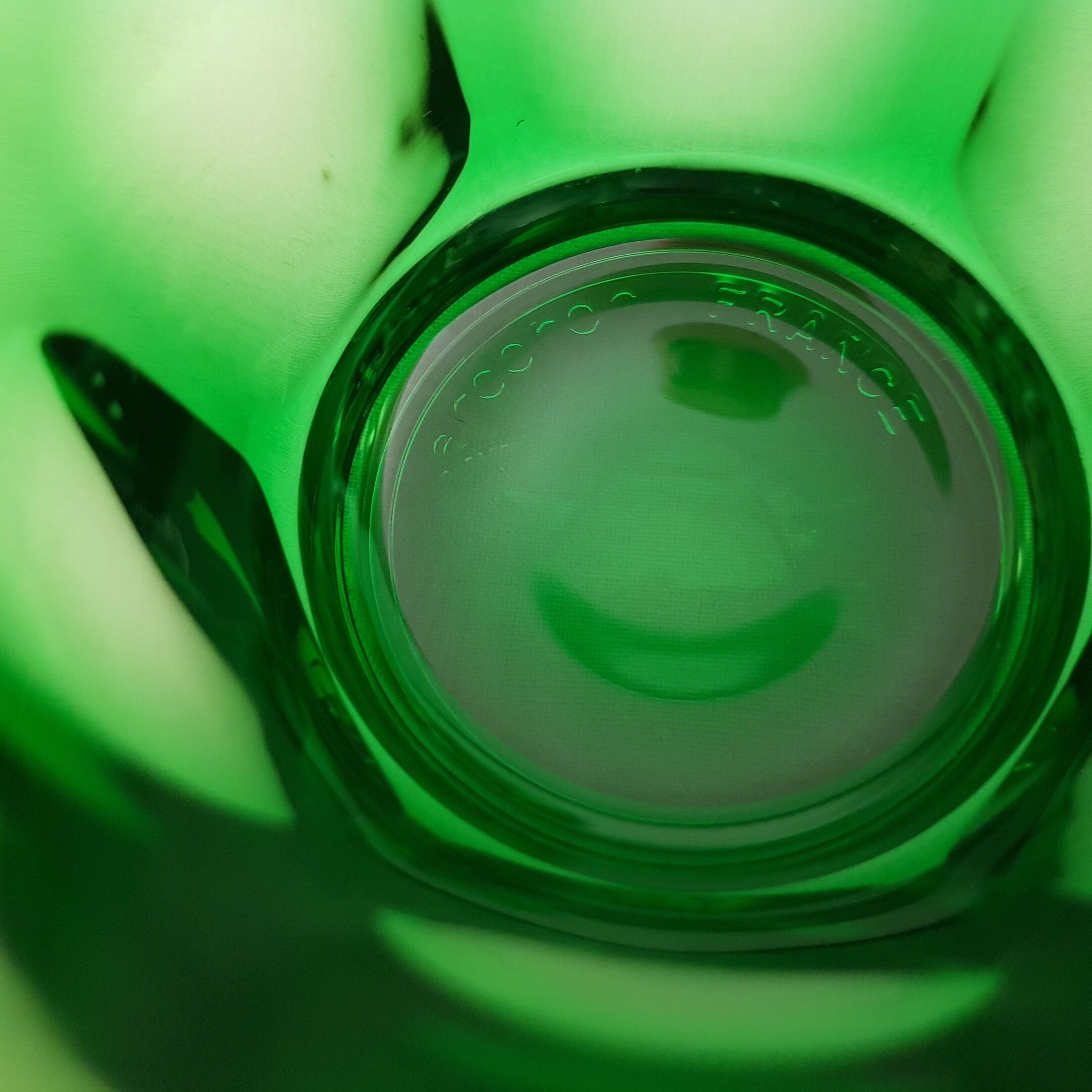 Lot of 6 vintage glasses (4-2) emerald green