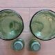 Bubble glass carafe, green bumpy