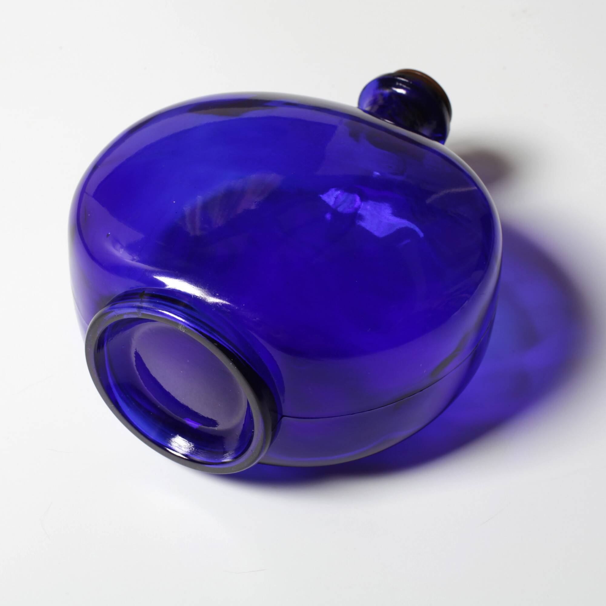 Mid-century Glass Bottle with Coin Cork / Ruda Glasbruk / Sweden / 1970s