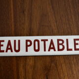 Plaque émaillée eau potable