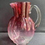 Colored blown glass jug attributed to Legras