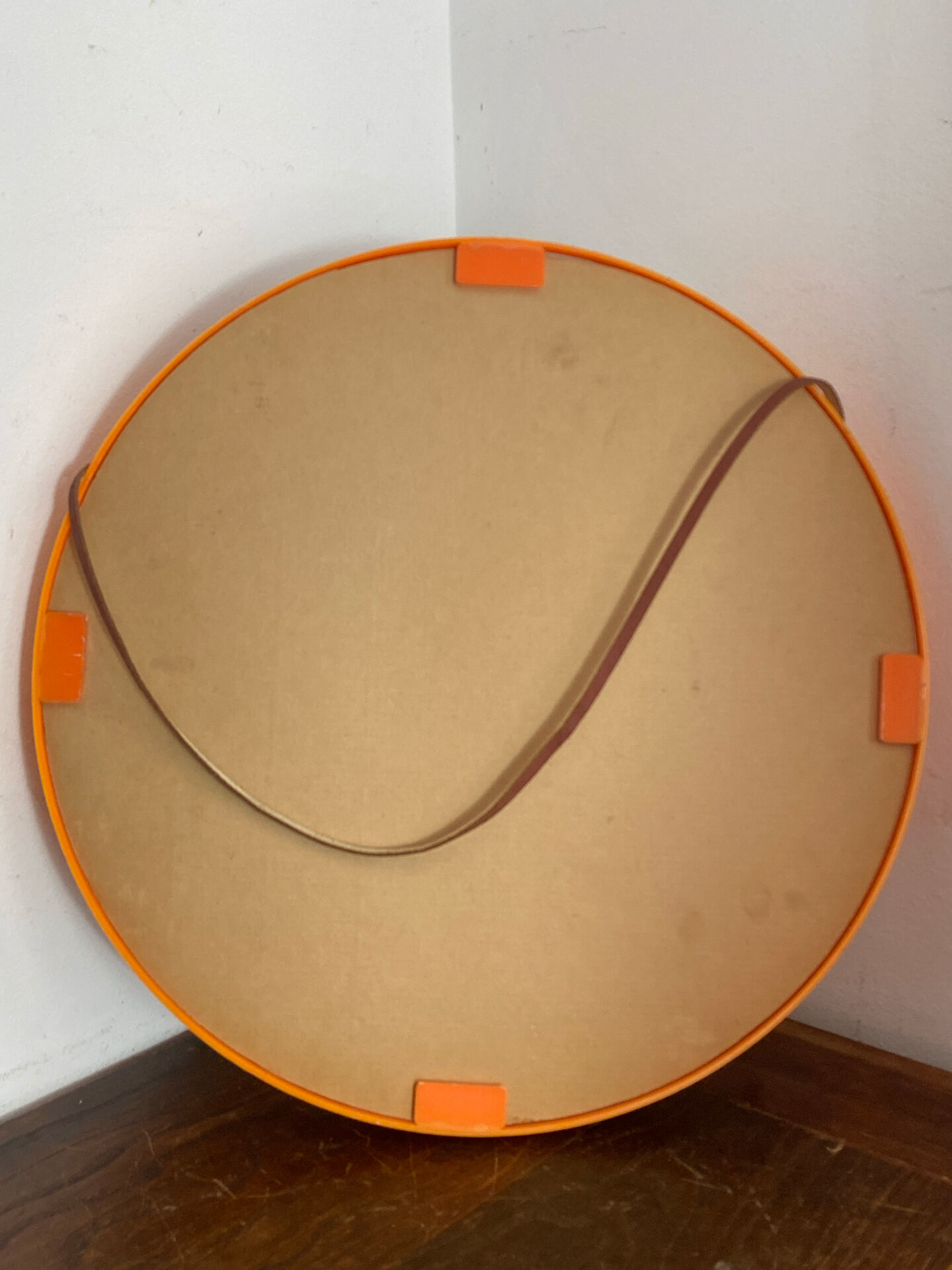 Danish round mirror, made of plastic, 1970s