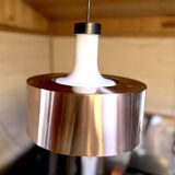 Wide staff luchten pendant lamp in glass and metal, germany, 1980s