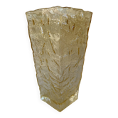 Vase vintage Peill & Putzler – verre ambré texturé – Allemagne années
