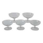 Lot de 5 coupes à champagne en cristal gravé