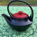 Ceramic teapot 2 shades black & red, original design