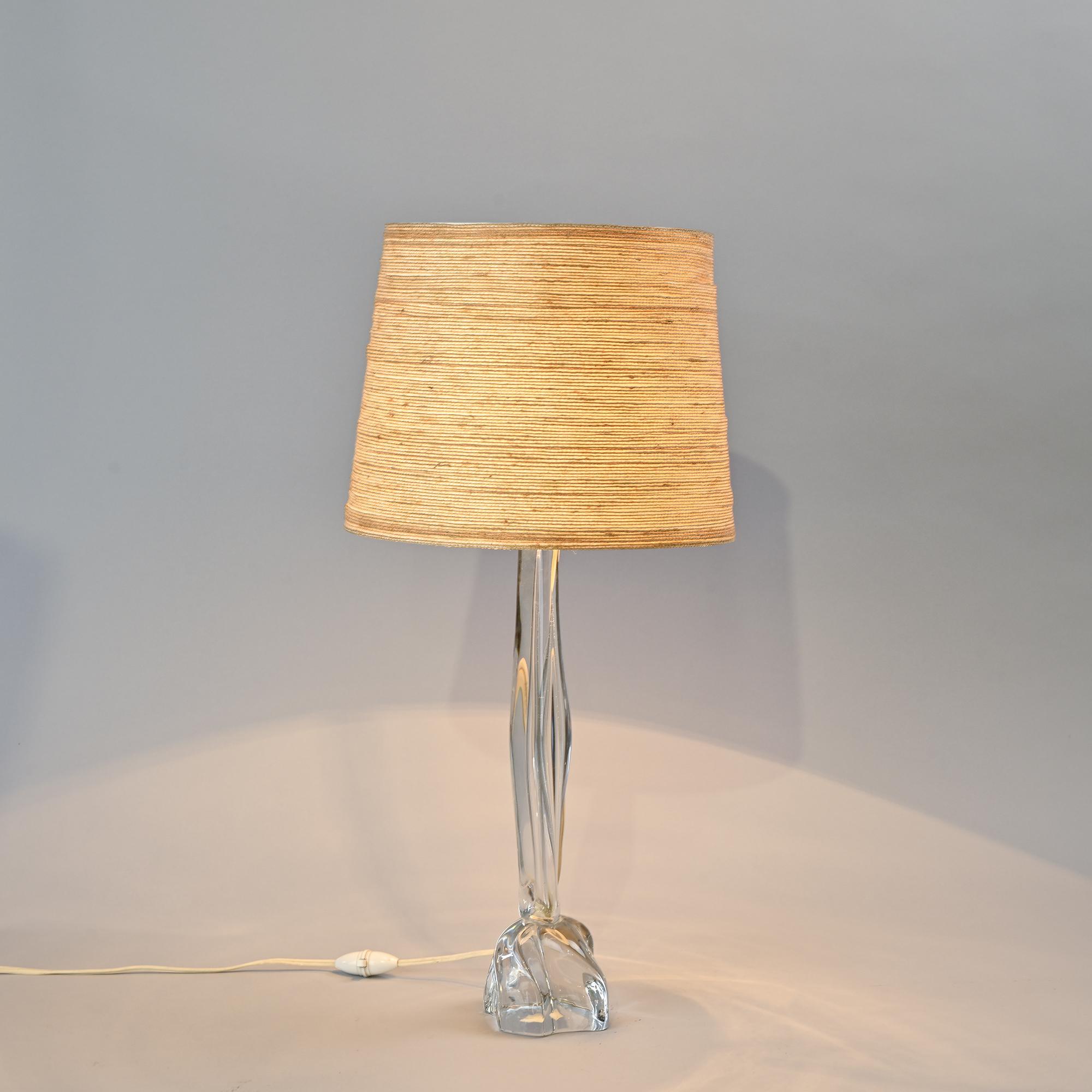 Crystal table lamp by Daum, France, 1970s