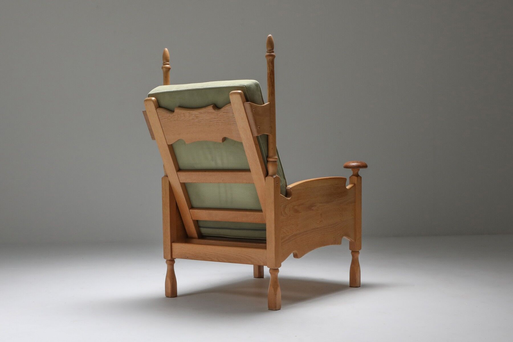 Throne long chairs in natural oak - 1950s