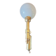 White opaline brass corner wall light