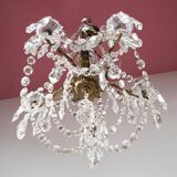 Lustre Suédois ancien en bronze avec bougies vers 1930