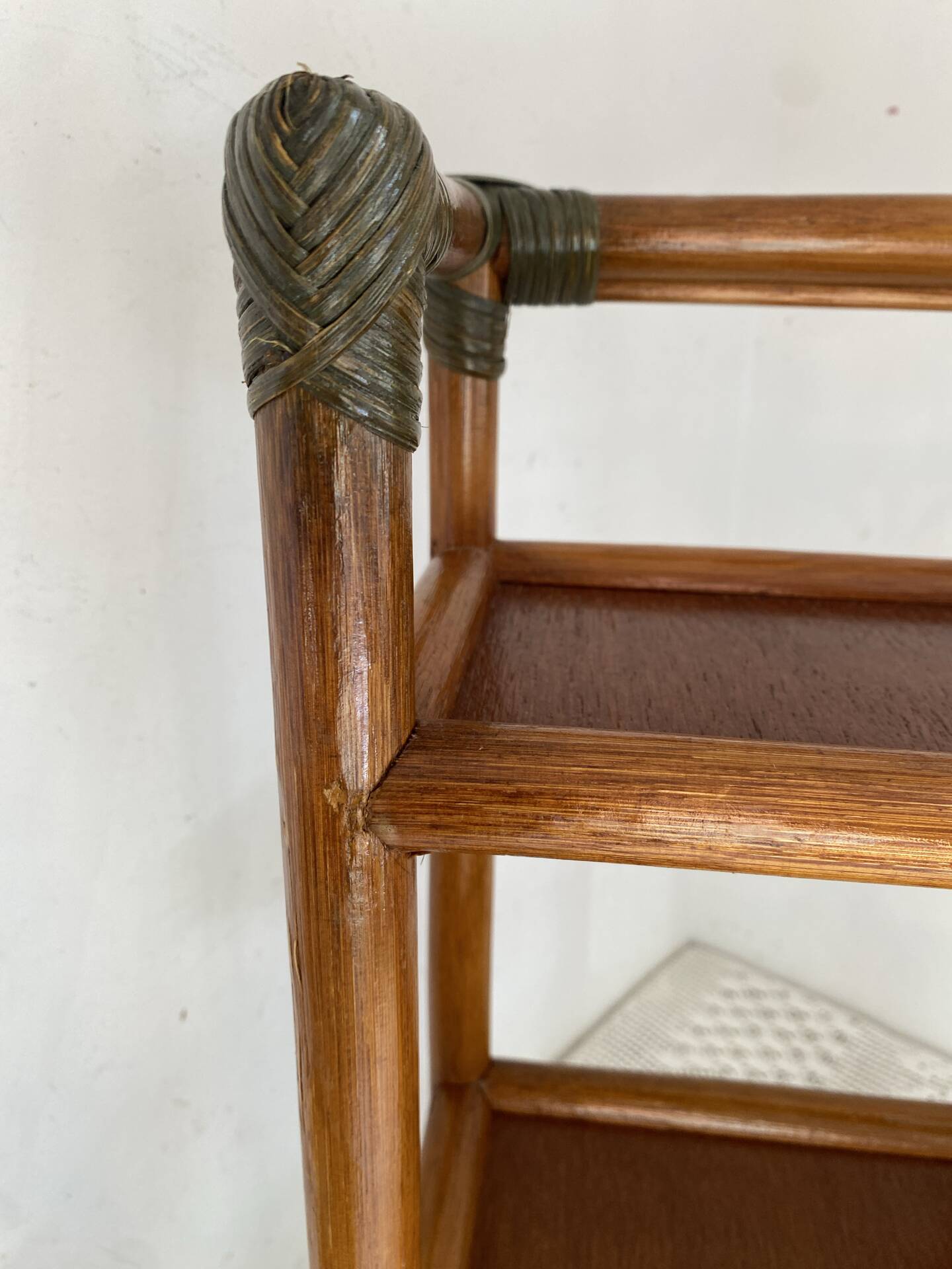 Bamboo and rattan shelf, 1970s