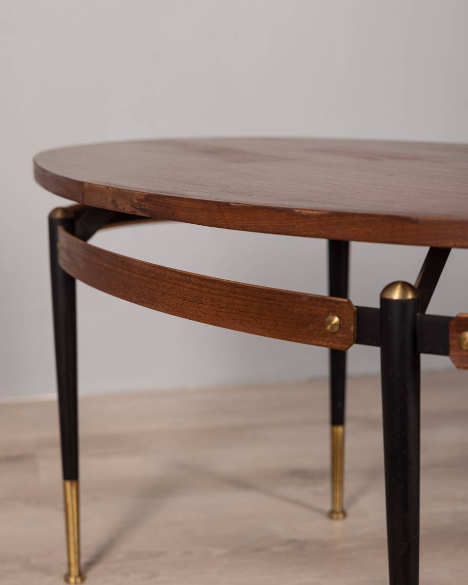 Table basse vintage en bois des années 60, design italien