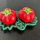 Tomato slushie, salt and pepper shakers
