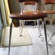 Lot of 4 vintage chairs in skai camel croc effect