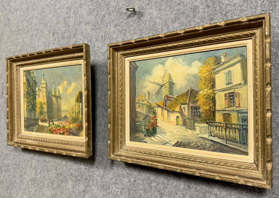 André FRANCHET (1896-1961): 2 oil paintings on canvas seen from Paris around 1940