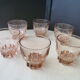 Set de 6 verres de table en verre rosé années 40-50