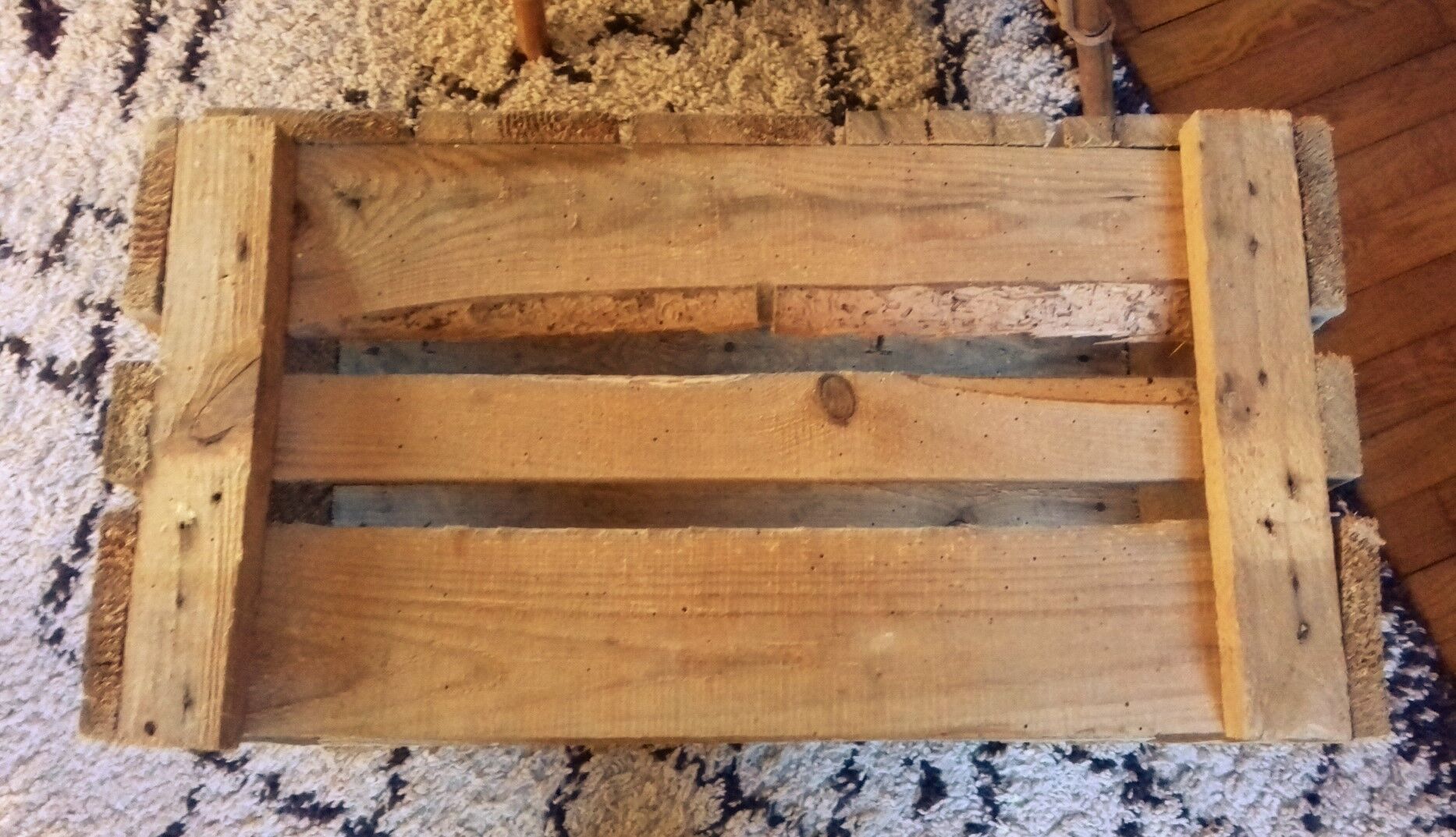 Wooden case with a storage furniture department