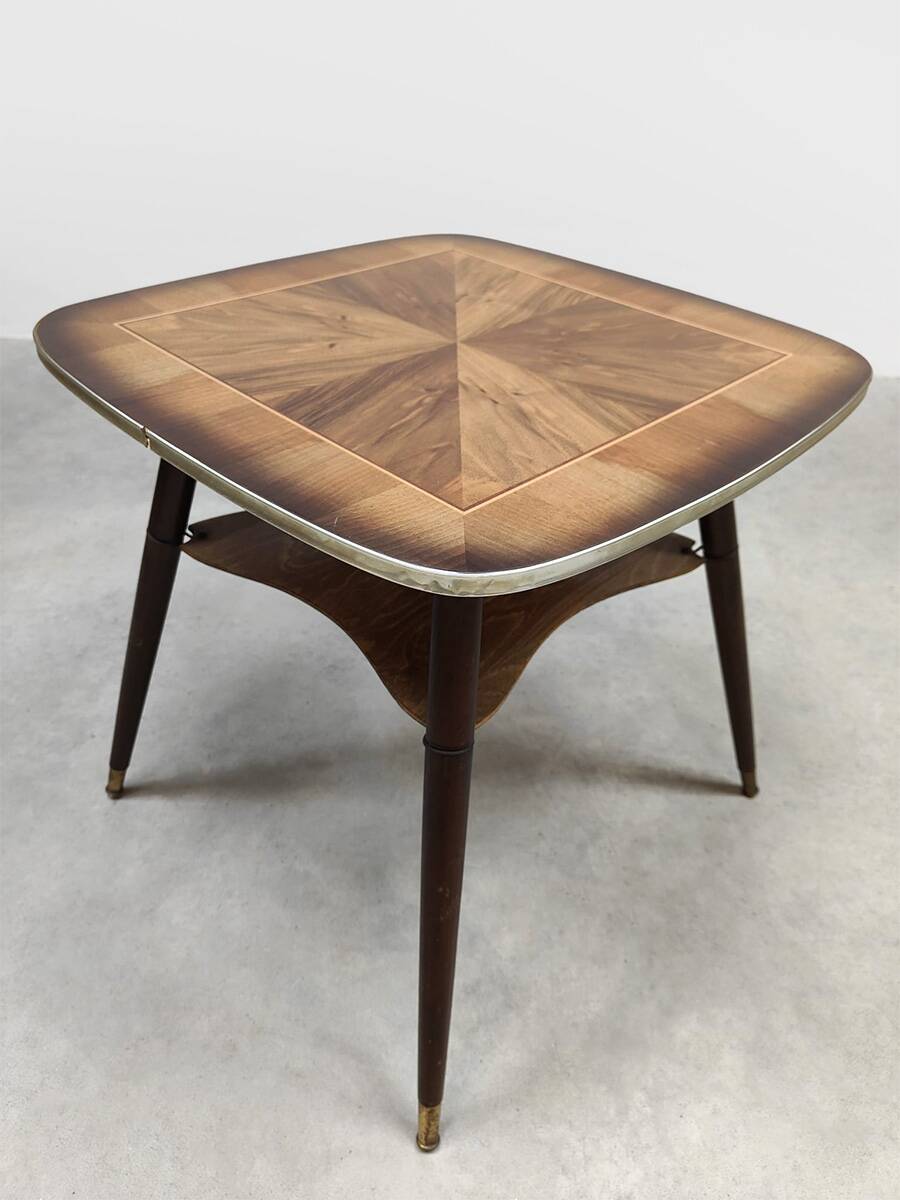 Vintage fifties wooden side table 'Art deco style'