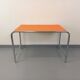 Bureau vintage en skai orange et chrome des années 70