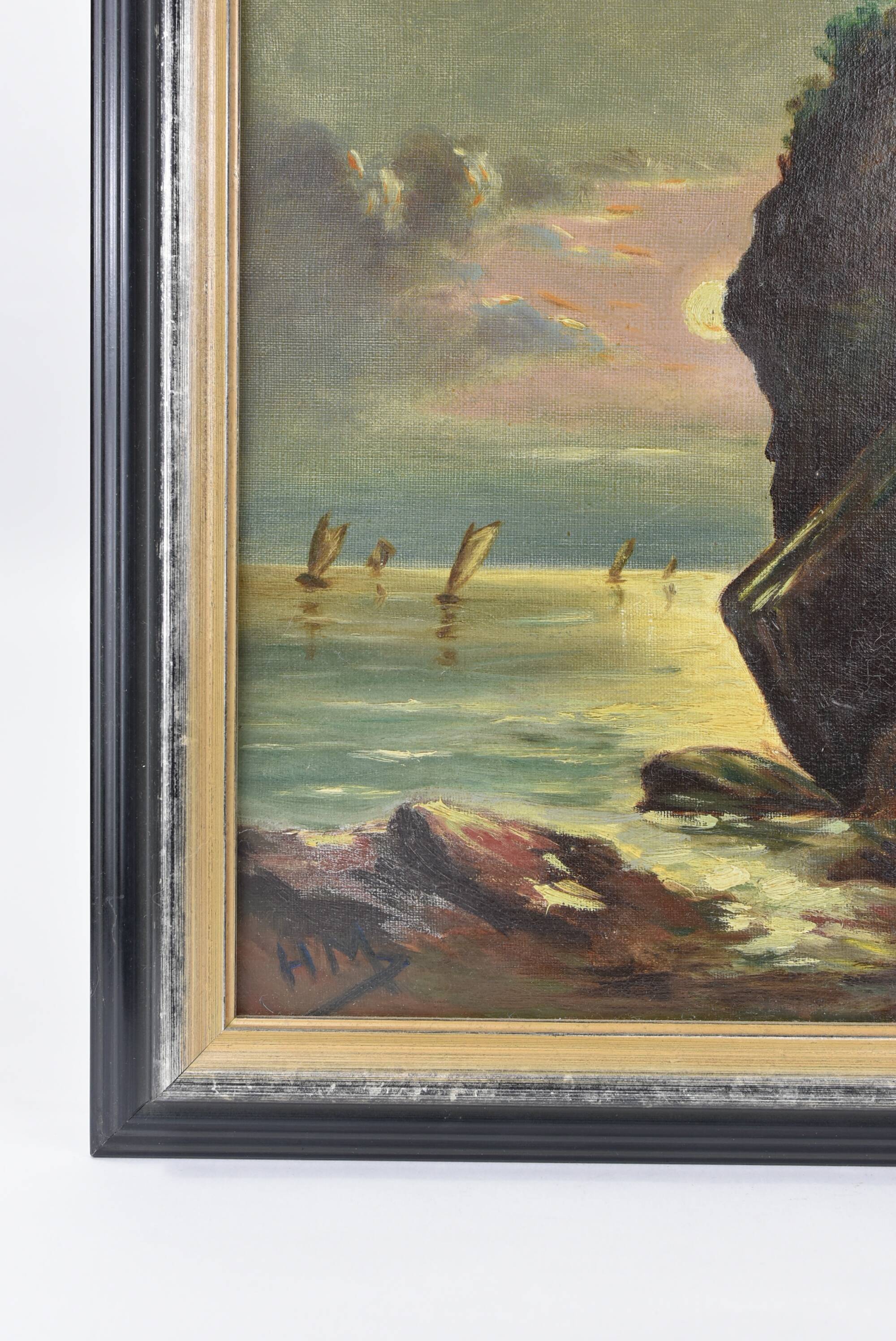 Oil on canvas seascape