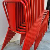 Series of 12 Tolix bistro chairs by Xavier Pauchard model T4 - 1950s