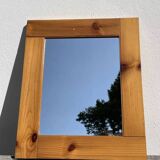 Wooden mirror, Maison Regain pine, 1980, 40x35