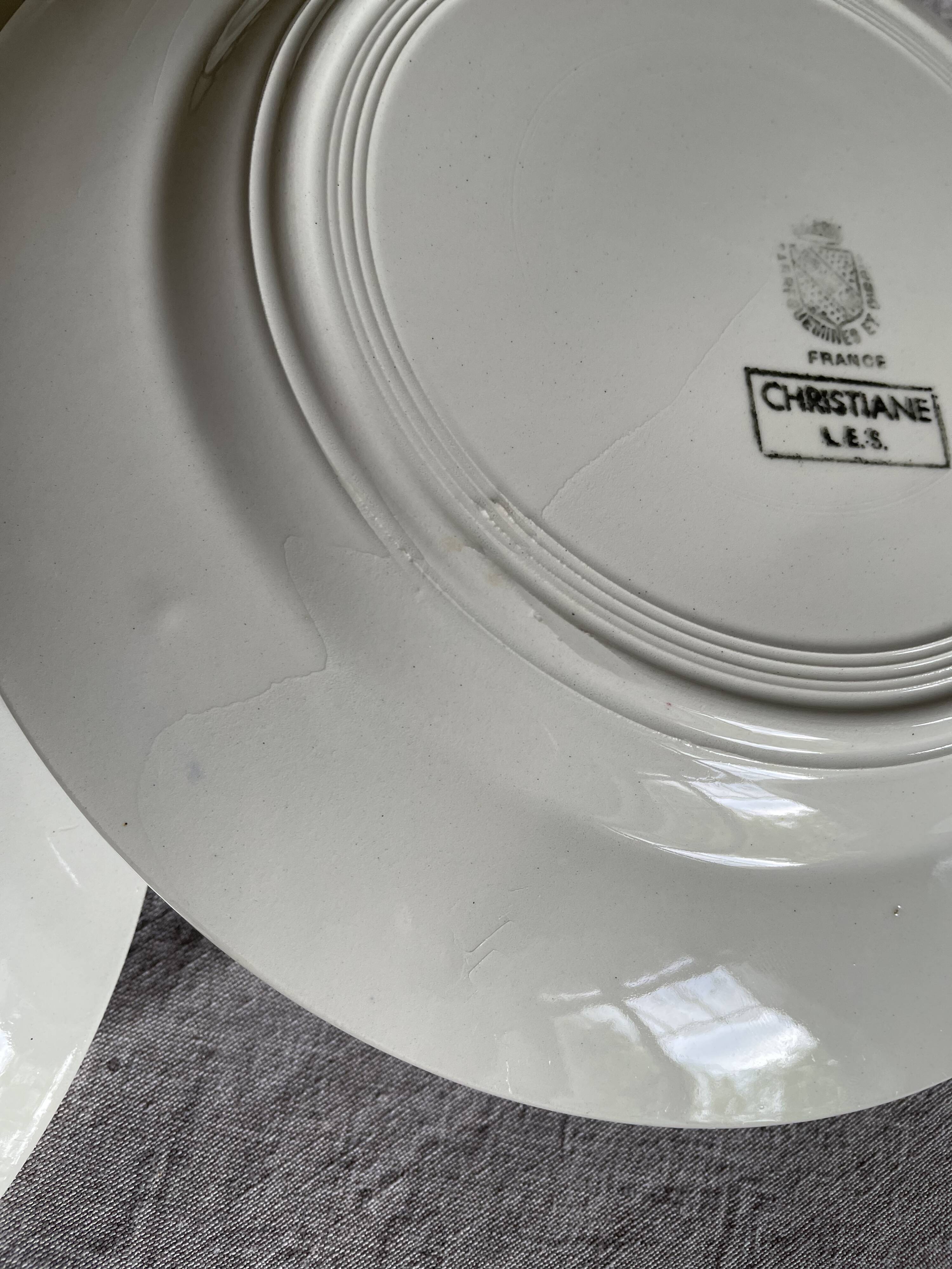 Flat plates Sarreguemines model Christiane