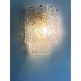 Pair of Contemporary Hammered Strips ”Listelli” Murano Glass Gold Wall Sconces by Simoeng