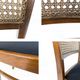 Lot de 4 chaises vintage en bois, cannage viennois et assise noire