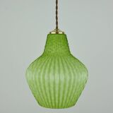 Lampe vintage Art Nouveau texturée verte