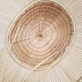 Straw Rattan Bamboo 1950's Pith Helmet Safari Hat