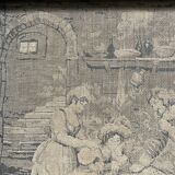 Set of two antique framed gobelins from France from the 19th century
