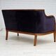 1950s, Danish art deco 2-seater sofa, ash wood, furniture velour.