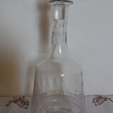Hand-cut glass decanter, faceted glass cap