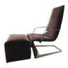 Cinna Flip armchair and ottoman in shiny chrome, Alcantara “Dots”