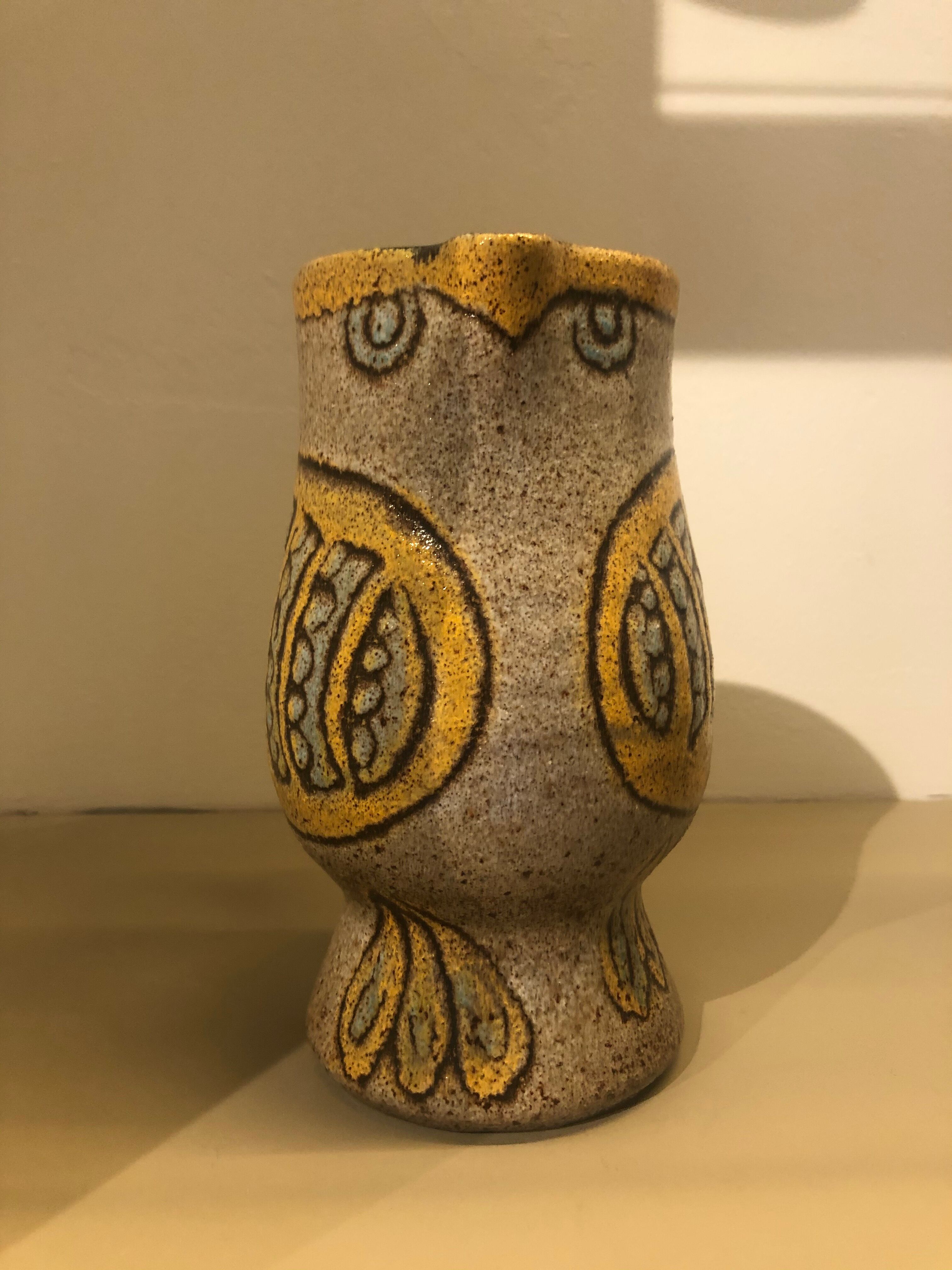 Accolay ceramic owl pitcher