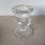 Paire de bougeoirs anciens en verre