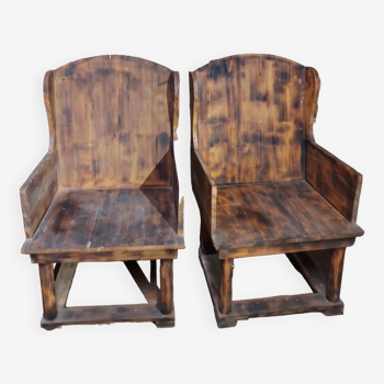 fir winged bench (pair)