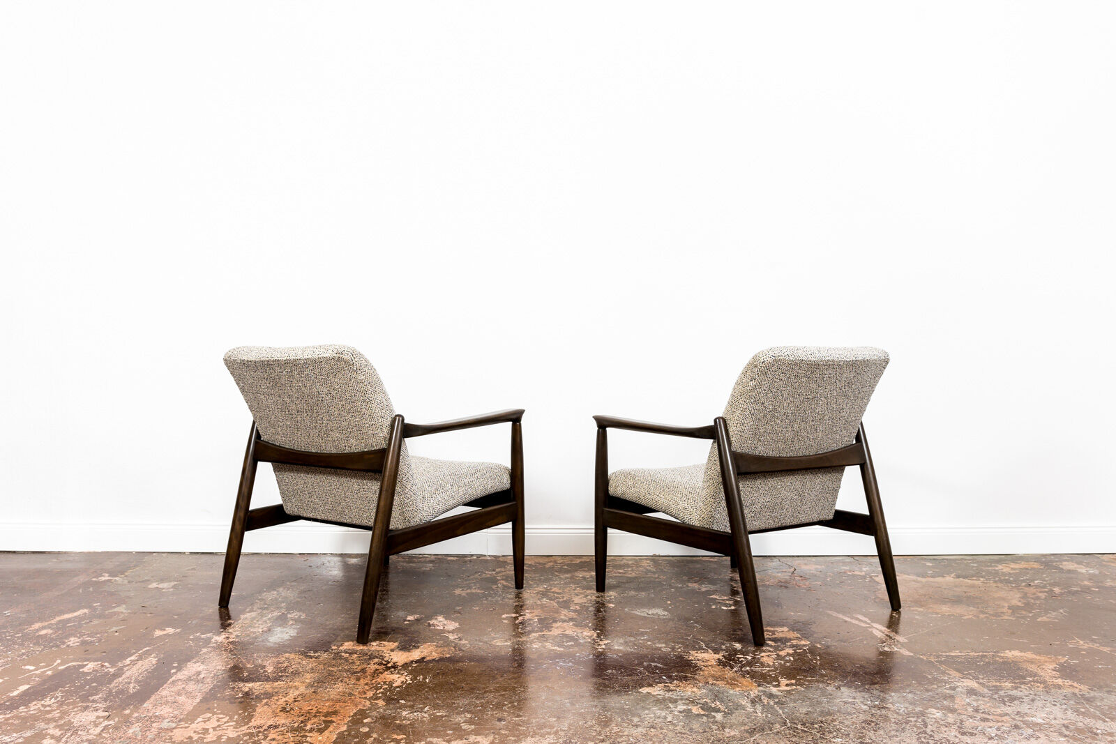 Pair of restored vintage GFM-64 armchairs by Edmund Homa, 1960s